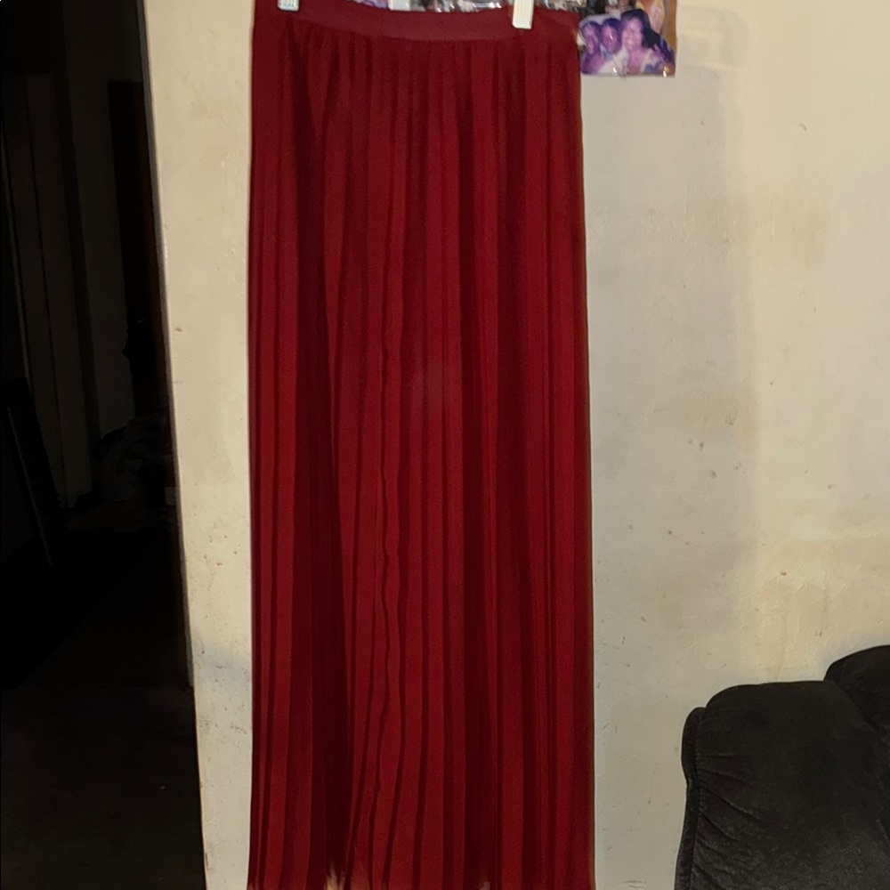 💥Sparkle & Fade Deep Red A-Line Skirt